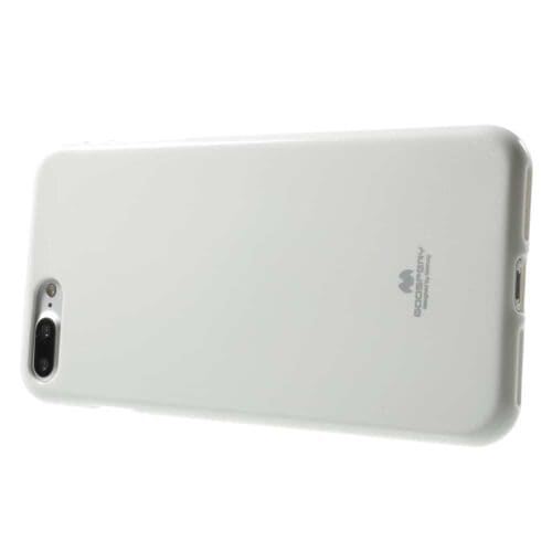 Iphone 8 Plus - Gummi Cover Med Funklende Pulver - Hvid
