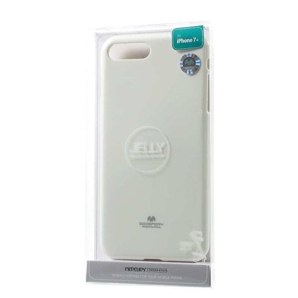 Iphone 8 Plus - Gummi Cover Med Funklende Pulver - Hvid