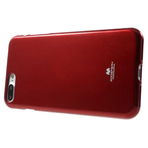 Iphone 8 Plus - Gummi Cover Med Funklende Pulver - Rød