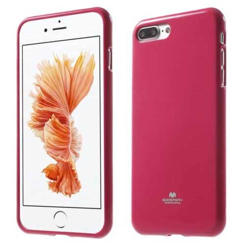 Iphone 8 Plus - Gummi Cover Med Funklende Pulver - Rosa