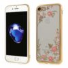 Iphone 7 - Krystal Blomster Mønster Galvaniseret Tpu Cover - Guldfarve
