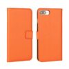 Iphone 7 Plus - Split Læder Pung Stand Etui - Orange