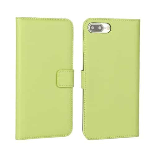 Iphone 7 Plus - Split Læder Pung Stand Etui - Grøn
