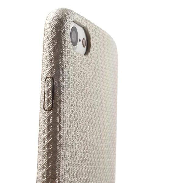 iphone 8 – ridsesikkert kunstlæder cover med diagonalt mønster – hvid