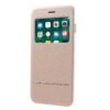 iphone 8 plus – kunstlæder etui med stå-funktion og vindue – rosaguld
