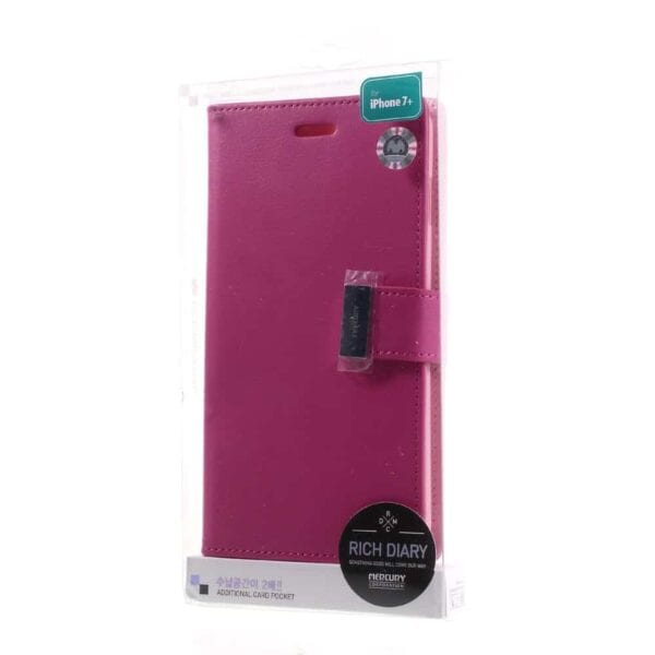 Iphone 8 Plus - Kunstlæder Pung Etui - Mercury Goospery - Rosa