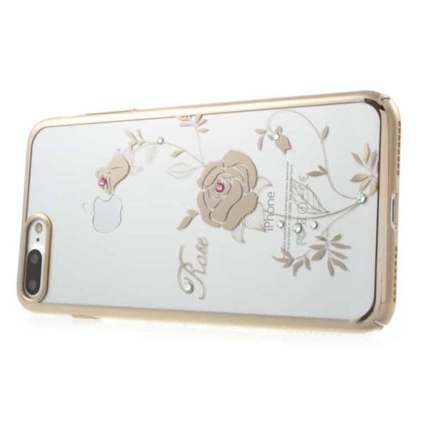 Iphone 7 Plus - Kingxbar Swarovski Diamant Blomst Pc Cover Med Rosaguld Kant - Rose