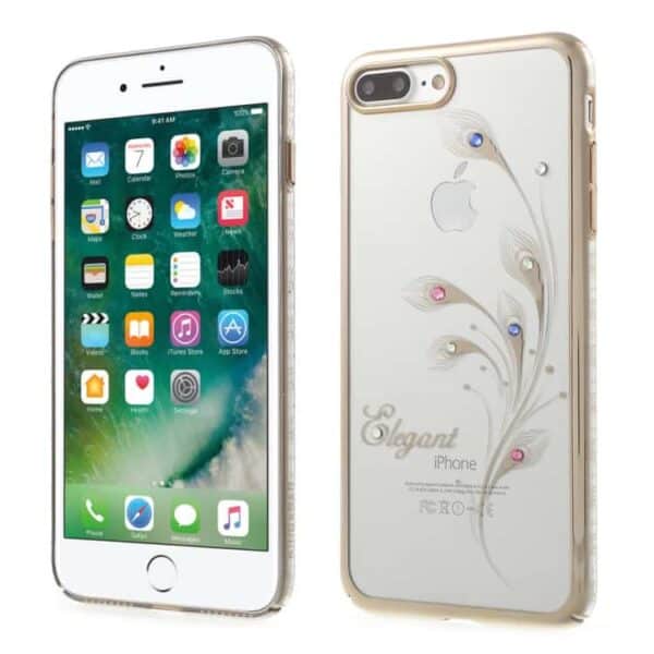Iphone 7 Plus - Kingxbar Swarovski Diamant Blomst Pc Cover Med Rosaguld Kant - Orkidé