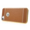 iphone 8 – gummi cover med overtrukket kunstlæder – brun