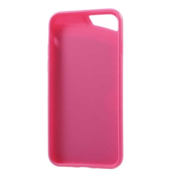 Iphone 8 - Blødt Gummi Cover Med Overtrukket Kunstlæder Og Kreditkort Holder - Rosa
