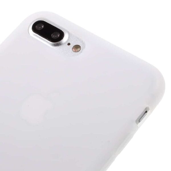 Iphone 8 Plus - Beskyttende Silikone Cover Med Mat Overflade - Hvid