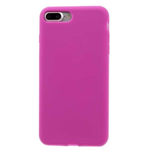 Iphone 8 Plus - Beskyttende Silikone Cover Med Mat Overflade - Rosa