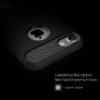 Iphone 7 - Robust Børstet Tpu Back Cover Med Carbon Fiber - Sort
