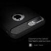 Iphone 7 Plus - Robust Børstet Tpu Back Cover Med Carbon Fiber - Sort