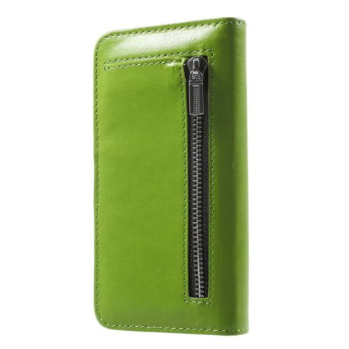 Iphone 8 Plus - Gummi Cover Og Kunstlæder Etui 2-i-1 - Grøn