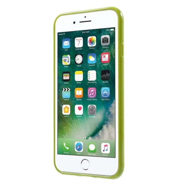 Iphone 8 Plus - Gummi Cover Og Kunstlæder Etui 2-i-1 - Grøn