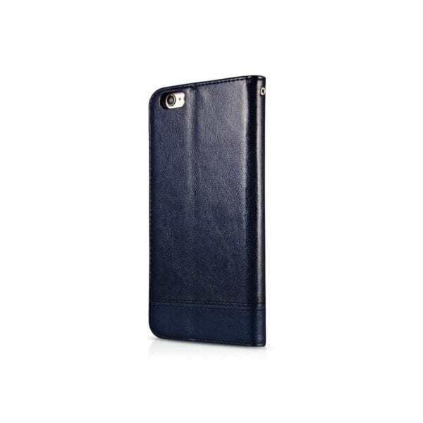 Iphone 8 - Kunstlæder Cover Med Kreditkort Holder Og Stå-funktion - Mørkeblå