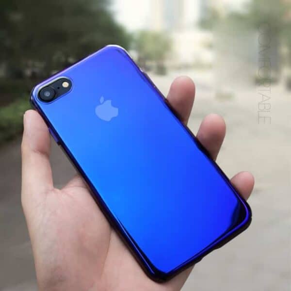 Iphone 7 - Cafele Gradient Farve Pc Hard Cover - Rød