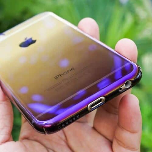 Iphone 6/6s Plus - Cafele Gradient Farve Pc Hard Cover - Sort