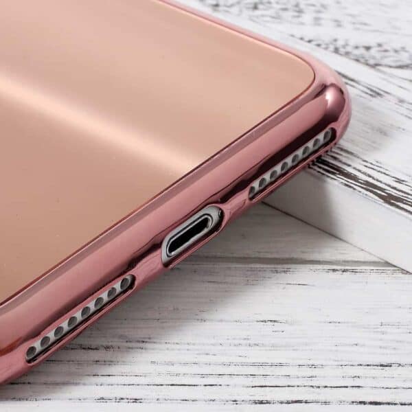 Iphone 8 Plus - Blødt Gummi Cover Med Luksus Stil - Rosaguld