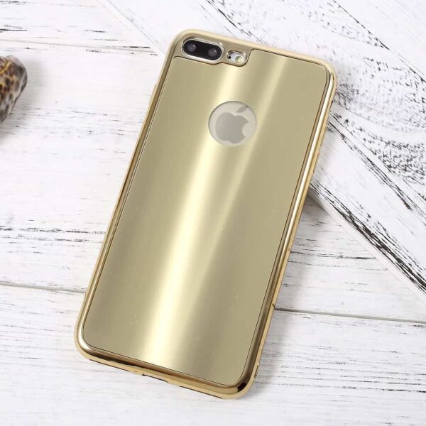 Iphone 8 Plus - Blødt Gummi Cover Med Luksus Stil - Guldfarve