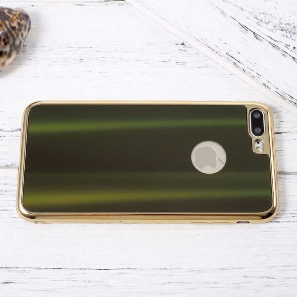 Iphone 8 Plus - Blødt Gummi Cover Med Luksus Stil - Mørkegrøn