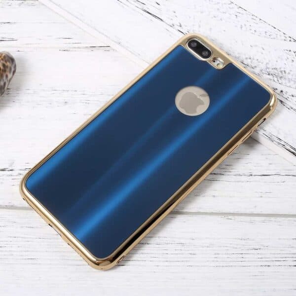 iphone 8 plus – blødt gummi cover med luksus stil – blå