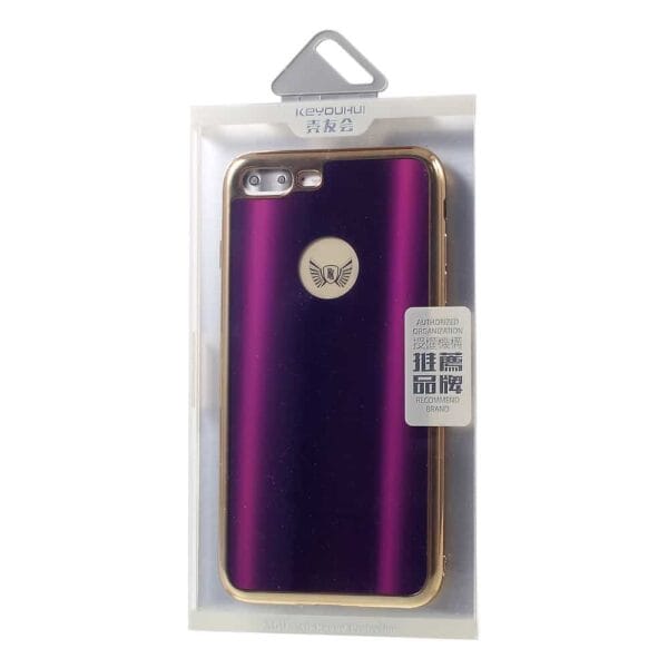 iphone 8 plus – blødt gummi cover med luksus stil – lilla