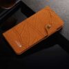 Iphone 7 Plus – Golden Phoenix Rome Retro Ægte Læder Pung Cover – Orange