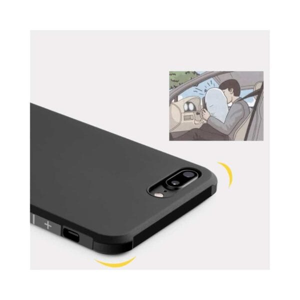 iphone 8 plus – gummi cover med drage mønster – sort