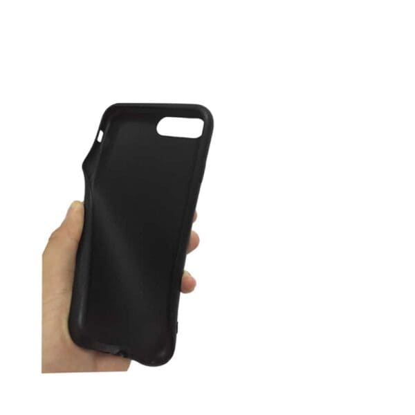 Iphone 8 - Blankt Og Fleksibelt Gummi Cover Med Printet Mønster - Sort Firkantet Mønster