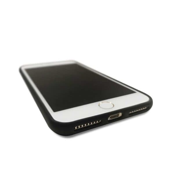iphone 8 – blankt og fleksibelt gummi cover med printet mønster – hvidt firkantet mønster