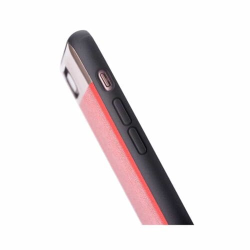 Iphone 7 - Comma Ægte Læder Overtrukket Hybrid Tpu Og Pc Cover - Rød