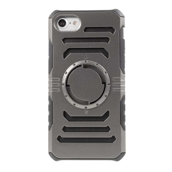 Iphone 8 - Plastik Og Gummi Sportsarmbånd Cover Med Indbygget Jernplade - Grå