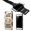 Iphone 8 – Plastik Og Gummi Sportsarmbånd Cover Med Indbygget Jernplade – Guldfarve