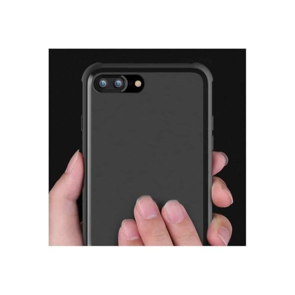 Iphone 8 Plus – Blødt Gummi Cover Med Mat Overflade – Sort