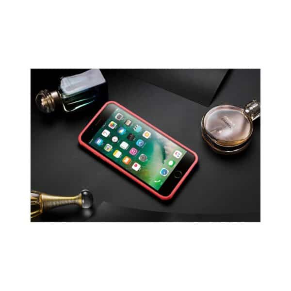 Iphone 8 - Blødt Gummi Cover Med Mat Overflade - Rød