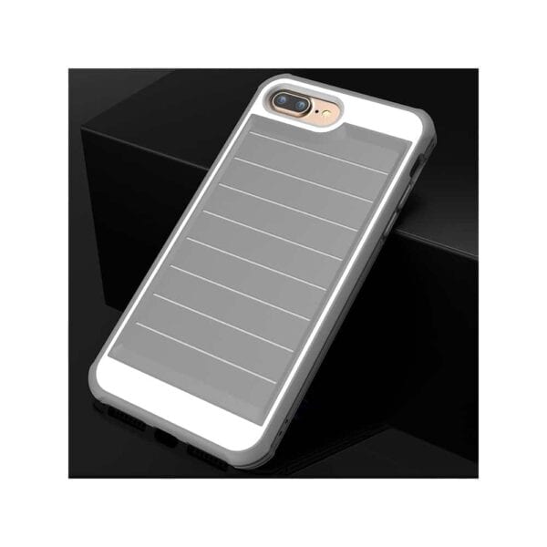 Iphone 8 Plus - Blødt Gummi Cover Med 360 Graders Stødabsorberende Funktion - Grå / Hvid
