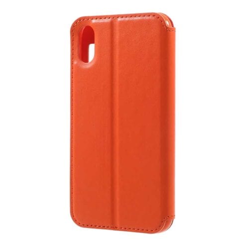Iphone X - Kunstlæder Cover Med Vindue - Orange