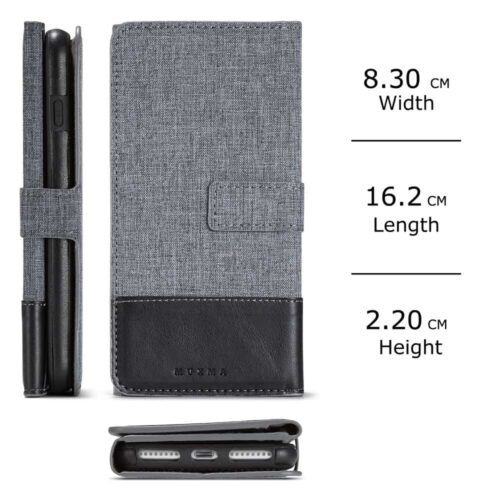 Iphone 8 Plus - Kunstlæder Etui Pung Med Tri-fold Stå-funktion Design - Sort
