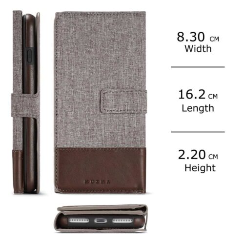 Iphone 8 Plus - Kunstlæder Etui Pung Med Tri-fold Stå-funktion Design - Brun