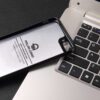 iphone 8 plus – gummi cover med glitrende pulver design – sort