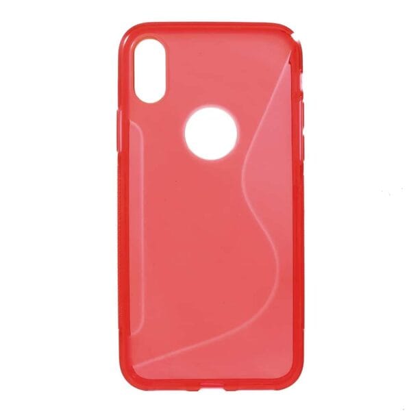 Iphone X - Gummi Cover Med S-line Mønster - Rød