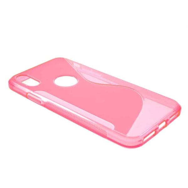 Iphone X - Gummi Cover Med S-line Mønster - Rosa