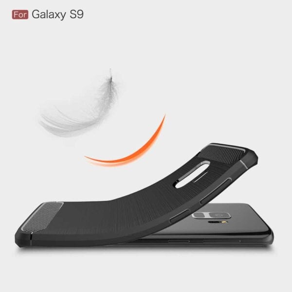 Samsung Galaxy S9 G960 Tpu Etui I Børstet Metal Look - Sort