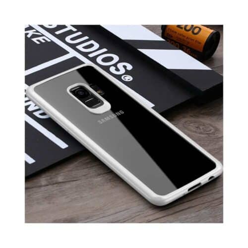 Samsung Galaxy S9 G960 Tpu Etui I Højglans Klar Akryl - Hvid