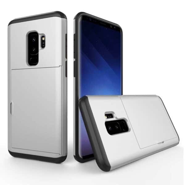 Samsung Galaxy S9 Plus G965 Tpu Etui Med Kortholder – Sølv