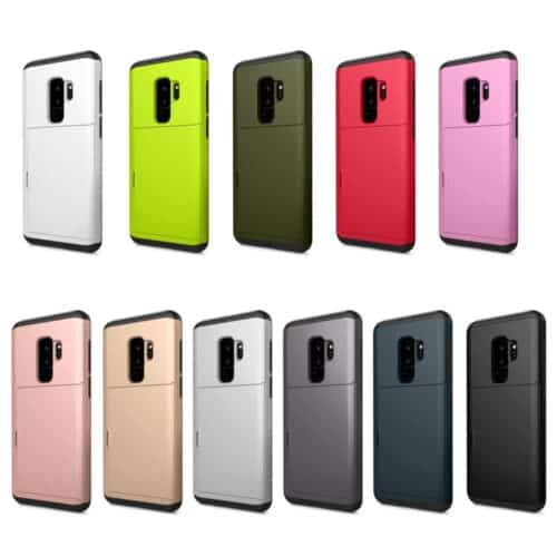 Samsung Galaxy S9 Plus G965 Tpu Etui Med Kortholder – Army Grøn