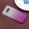 galaxy s8 plus – gradient farve tpu og pc back cover med flash-papir – lilla