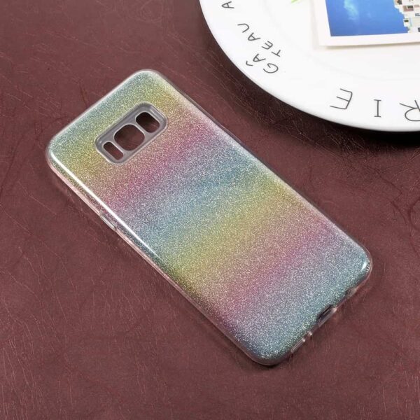 Galaxy S8 Plus - Gradient Farve Tpu Og Pc Back Cover Med Flash-papir - Multi-farve